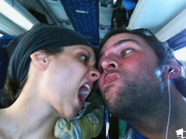 Tara & Mike on a bus