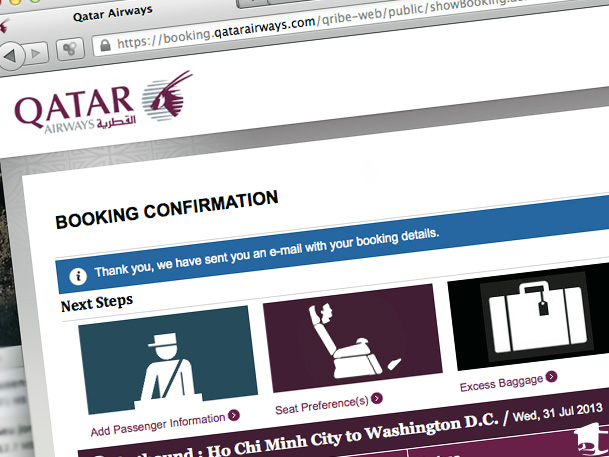 Qatar Booking Confirmation