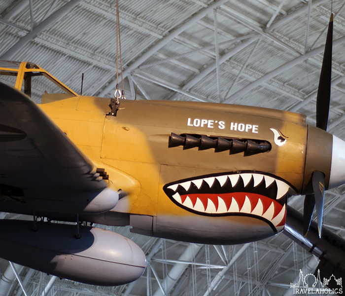 "Shark mouth" logo on a Curtiss P-40E Kittyhawk at the Steven F. Udvar-Hazy Center