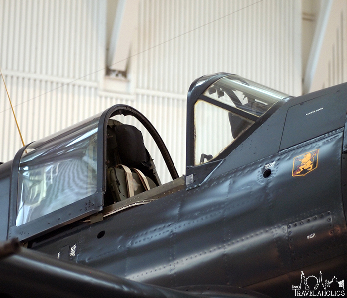 Cockpit of a Vought F4U-1D Corsair at the Steven F. Udvar-Hazy Center