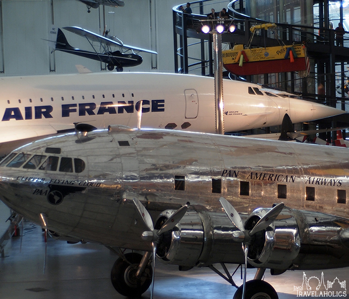 Boeing 307 Stratoliner Clipper Flying Cloud and Aérospatiale-BAC Concorde at the Steven F. Udvar-Hazy Center