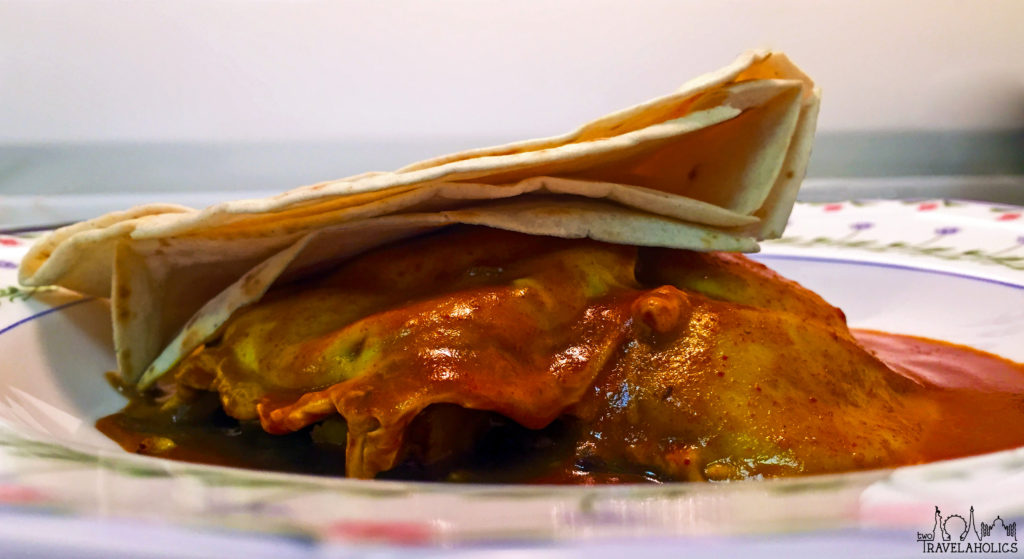Poached Eggs with Gravy and a Tortilla Shell
