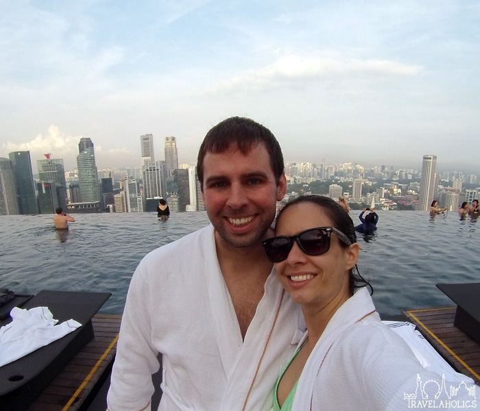 Mike and Tara at the Marina Bay Sands in Singapore.