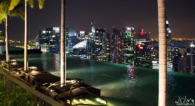 Enjoying the Marina Bay Sands Hotel in Singapore